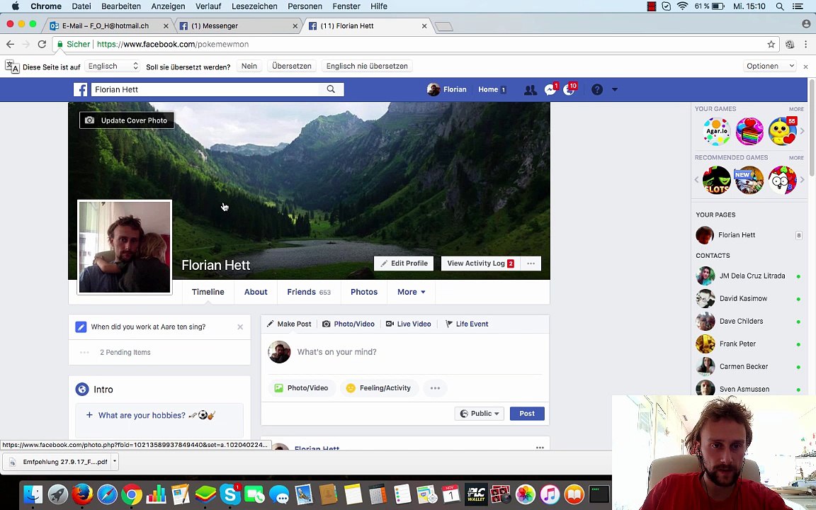 Facebook about section
