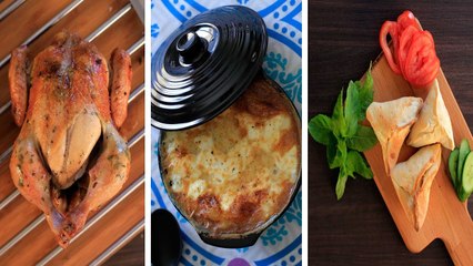 دجاج مشوي في الفرن ورز معمر وفطائر بالجبن.. جهزي عزومة مميزة بوصفات لذيذة