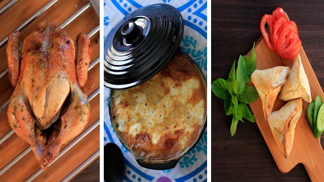 دجاج مشوي في الفرن ورز معمر وفطائر بالجبن.. جهزي عزومة مميزة بوصفات لذيذة