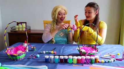Frozen Elsa EASTER EGG CHALLENGE w_ Belle Spiderman Joker Slumber Party Fun Superhero in real life | Superheroes | Spiderman | Superman | Frozen Elsa | Joker