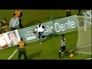 Physio chased off pitch after making goal-line clearance