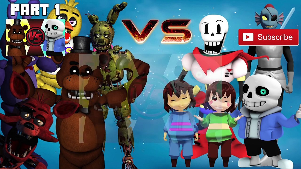 UNDERTALE vs FIVE NIGHTS AT FREDDYS! TOTAL WAR! (Sans vs Freddy 2) Cartoon Fight Club Episode 115