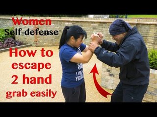 Women self defense - How to escape a 2 hand grab easily | Wing Chun