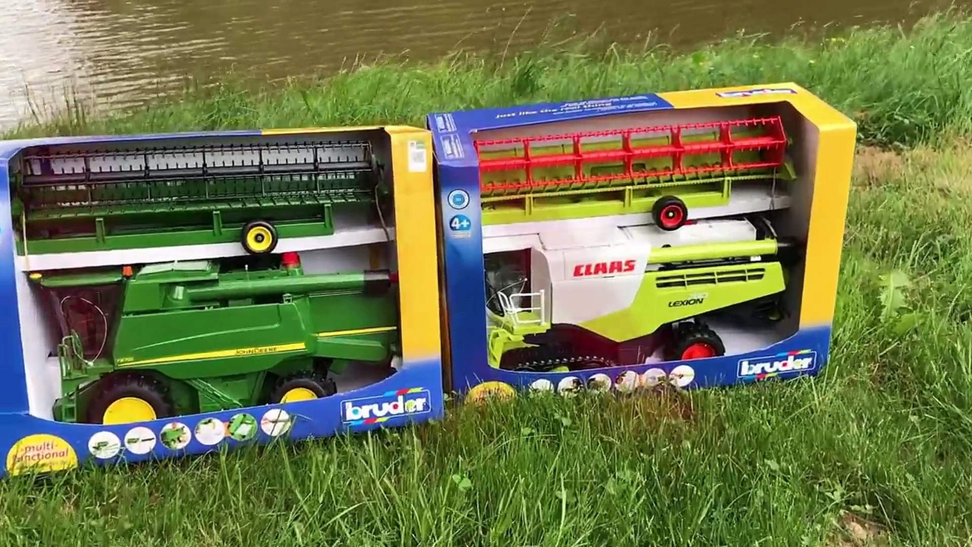 BRUDER Toys John DEERE vs. CLAAS Lexion Combine harvester – Видео  Dailymotion