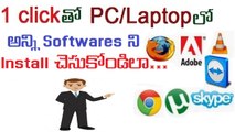 How to Install All Softwares in a Single Click in Telugu