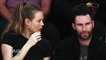 Adam Levine and Behati Prinsloo Attend Lakers Game