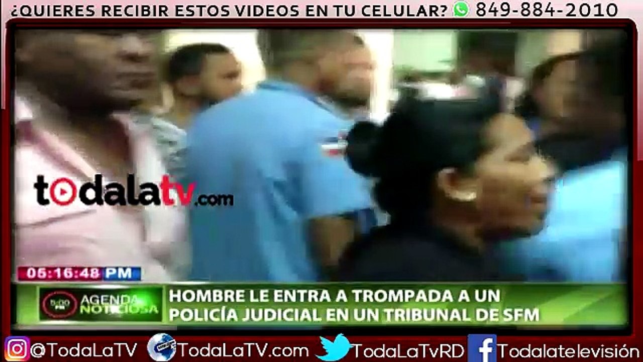 Hombre le entra a trompadas a un policía judicial en un tribunal-Agenda Noticiosa-Video