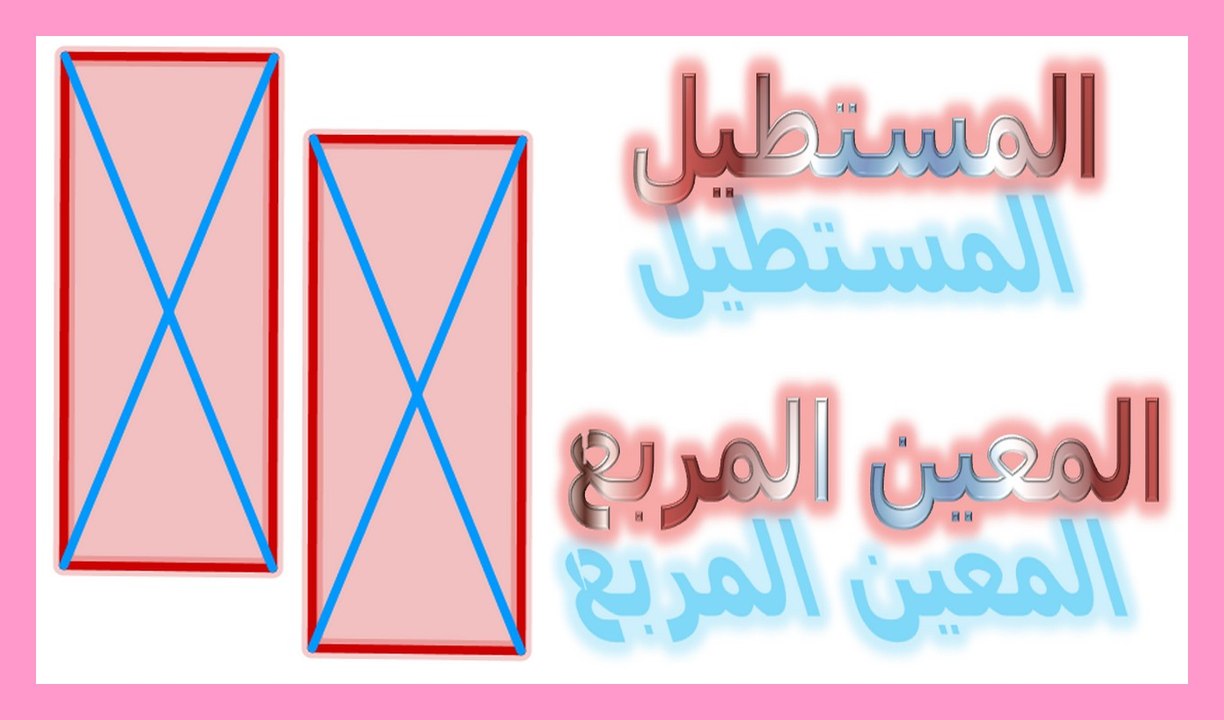الرياضيات السادسة إبتدائي - المستطيل والمعين والمربع تمرين 2