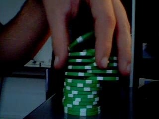 Poker chip trick "10 shuffle aerial"