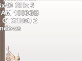 Gamer PC System Intel i76700K 4x40 GHz 32GB DDR4 RAM 1000GB HDD nVidia GTX1050 2GB