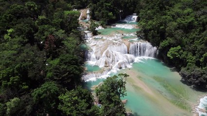 Turquoise waterfalls dry up after Mexico quakes