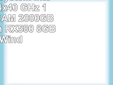Gamer PC System Intel i76700K 4x40 GHz 16GB DDR4 RAM 2000GB HDD Radeon RX580 8GB inkl