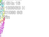 Gamer PC System Intel i76700 4x34 GHz 16GB DDR4 RAM 1000GB HDD nVidia GTX1080 8GB inkl