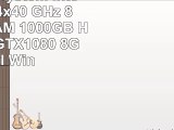 Gamer PC System Intel i76700K 4x40 GHz 8GB DDR4 RAM 1000GB HDD nVidia GTX1080 8GB inkl