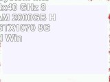 Gamer PC System Intel i76700K 4x40 GHz 8GB DDR4 RAM 2000GB HDD nVidia GTX1070 8GB inkl
