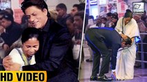 Shah Rukh Khan Touches Mamata Banerjee's FEET At Airport