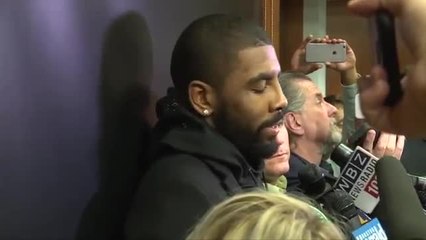 Kyrie Irving On Supporting Jaylen Brown, Removing Mask, Win Vs. GSW