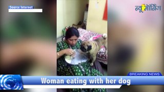 Video Viral On Internet: Women Having Food With Dog In One Plate