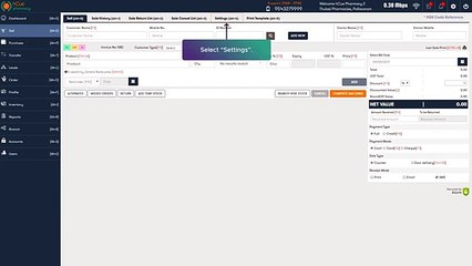 hCue Medical Store Software - How to enable shortcut keys for menu?
