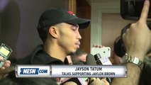 Jayson Tatum Talks Jaylen Brown and Emotional Win Over Warriors