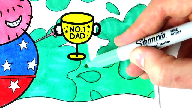 Peppa Pig Daddy Pig Coloring Book Pages Learning Colors Kids Fun Art Videos For Children