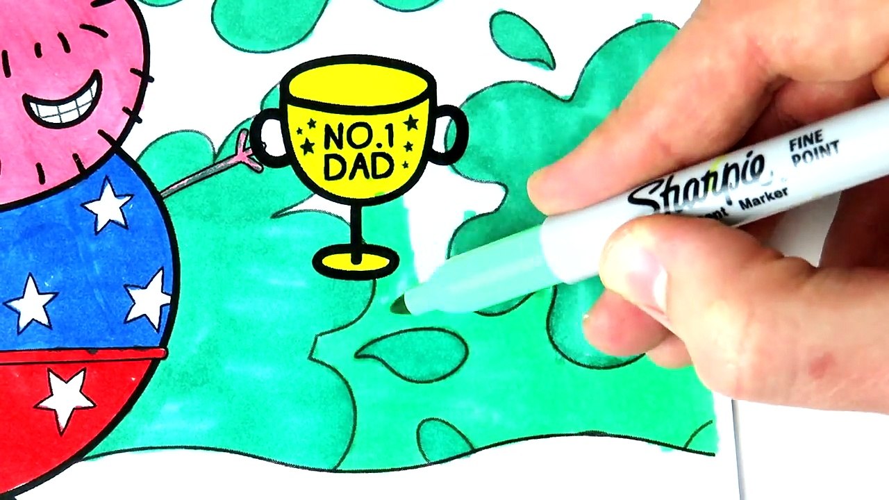 Peppa Pig Daddy Pig Coloring Book Pages Learning Colors Kids Fun Art Videos For Children