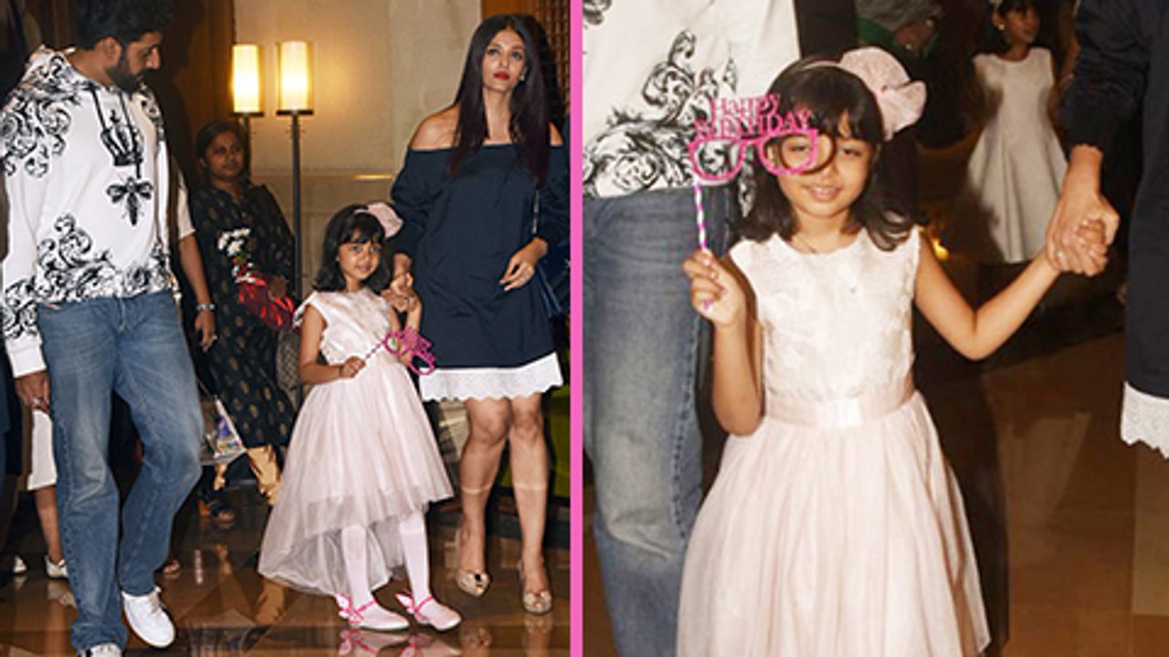 Aaradhya Bachchan's PLAYFUL MOOD With Media On Her 6th Birthday Party Aishwarya - Abhishek Accompany