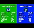Intel Core i3-6100 vs i5-6400 Benchmarks