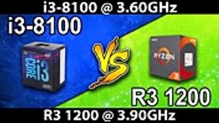 Intel Core i3 8100 (3.6GHz) vs RYZEN 3 1200 OC (3.9GHz)
