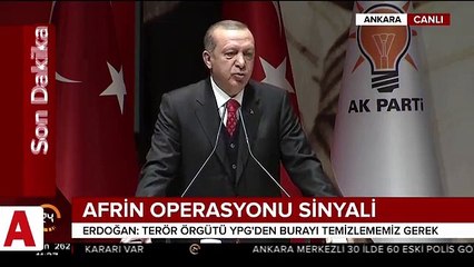 Cumhurbaşkanı Erdoğan'dan kritik Afrin açıklaması!;