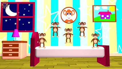 FIVE LITTLE MONKEYS - Jumping On The Bed - Nursery Rhymes, Crazy Monkeys, Song For Kids&Toddlers-ZnHlbvOdiQw