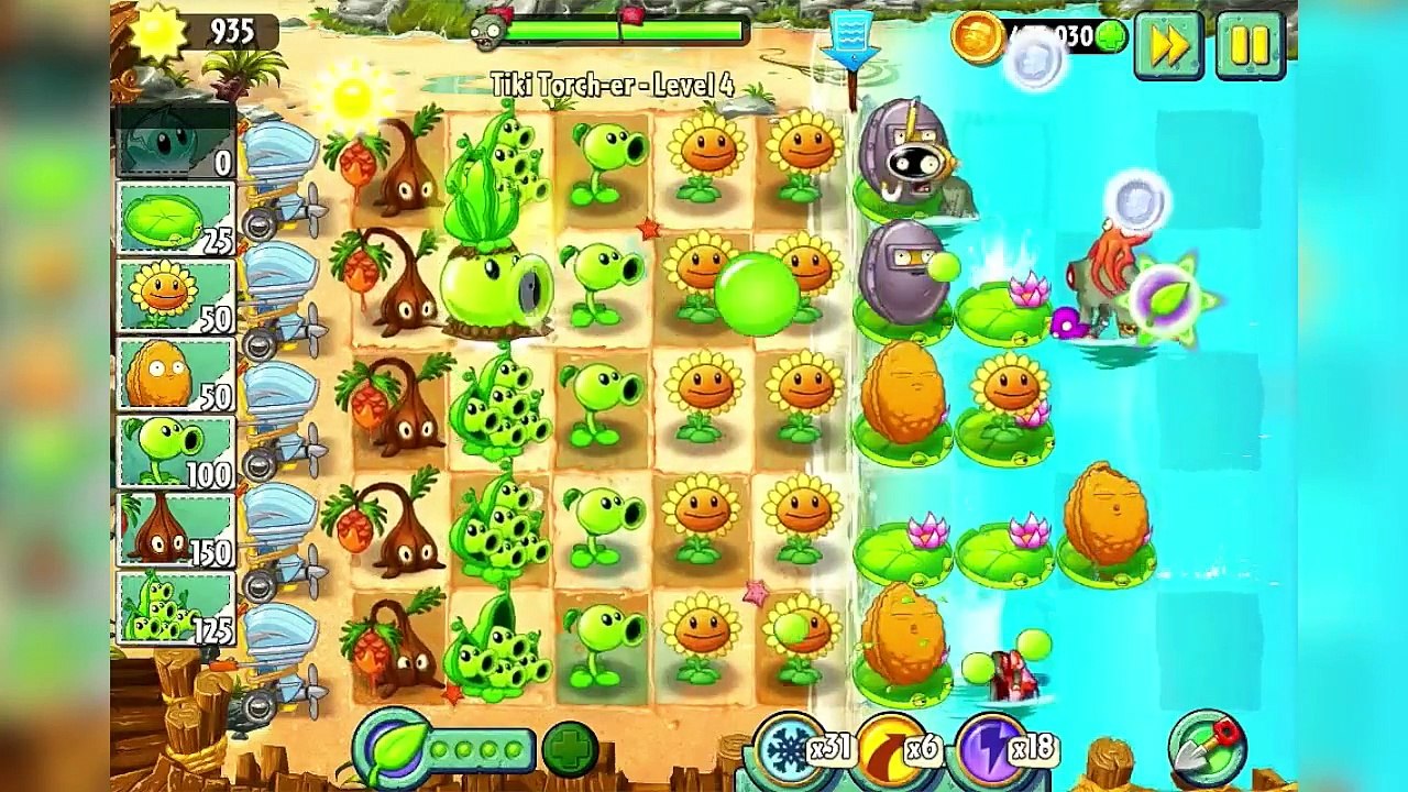 Tiki Torcher Part 1 - Big Wave Beach - Plants vs Zombies 2