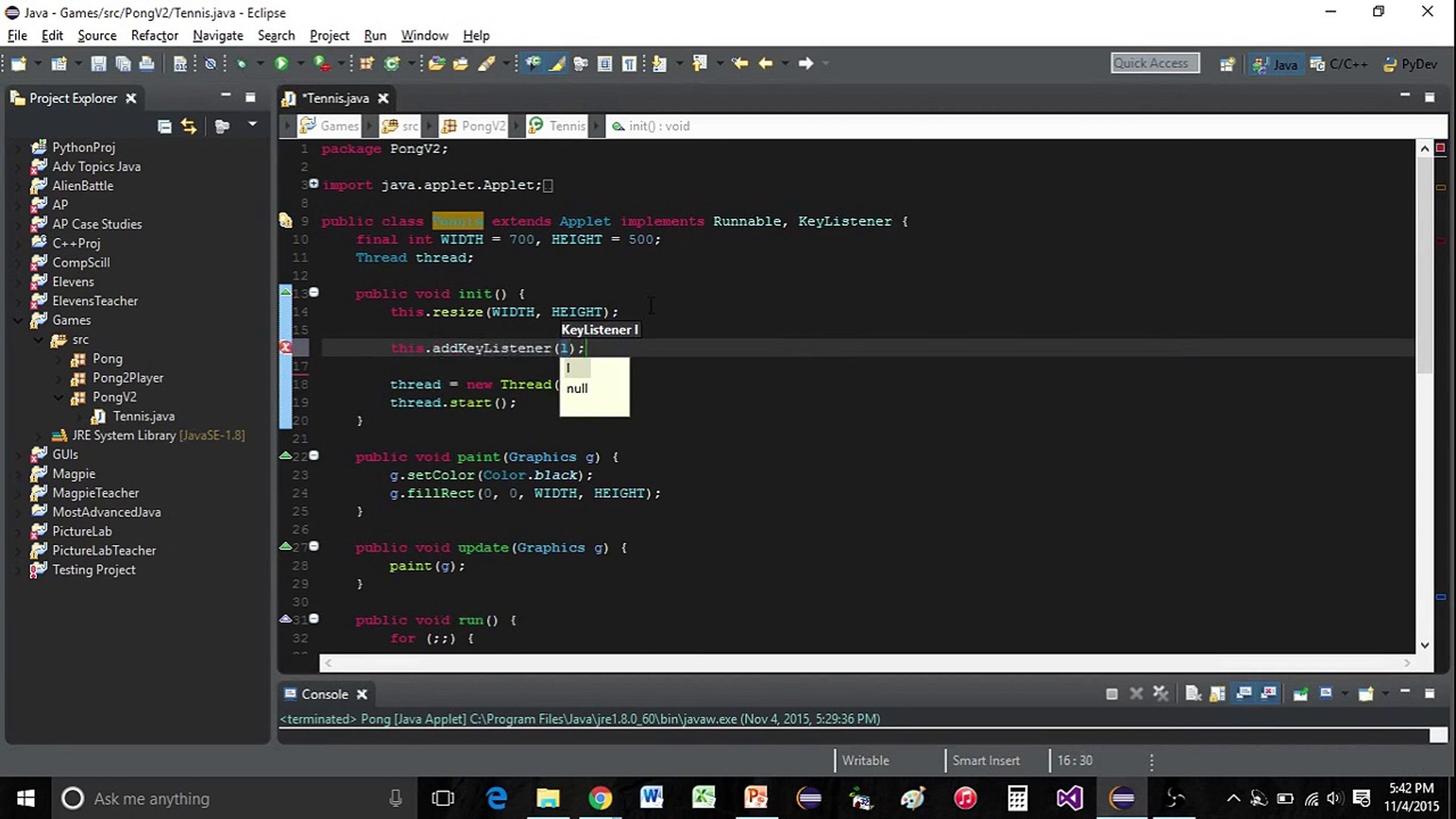 How to Program Pong in Java