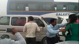 Road accident  NOIDA AGRA EXPRESS HIGHWAY   Heavy