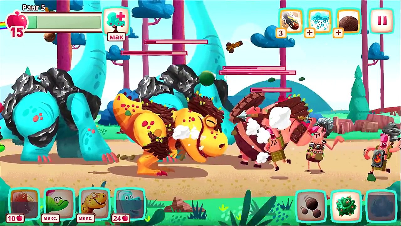 ДИНОЗАВРЫ уровни 78 81 DINO BASH Атака Троглодитов #25 игра как мультики для детей про динозавров