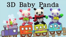 Rainbow Loom Panda/Teddy Bear 3D Mini Charm - How to Loom Bands Tutorial Animal