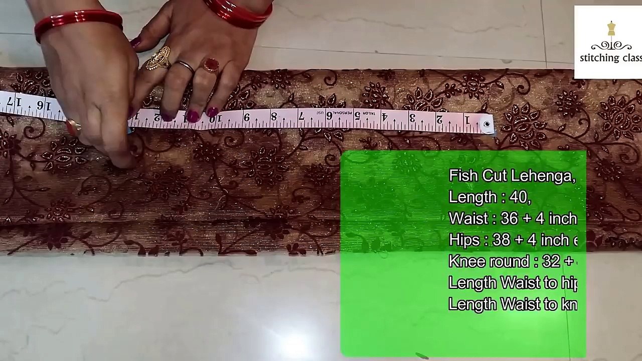 Fish Cut Lehenga Cutting and Stitching