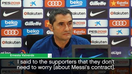 Télécharger la video: It's a pleasure to watch him play - Valverde delighted with Messi contract extention