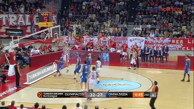 Το Εντυπωσιακό κάρφωμα του Παπαπέτρου - Ολυμπιακός vs Ερυθρός Αστέρας - 17.11.201