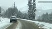 Poor, snowy road conditions enroute to Loveland Pass, Colorado