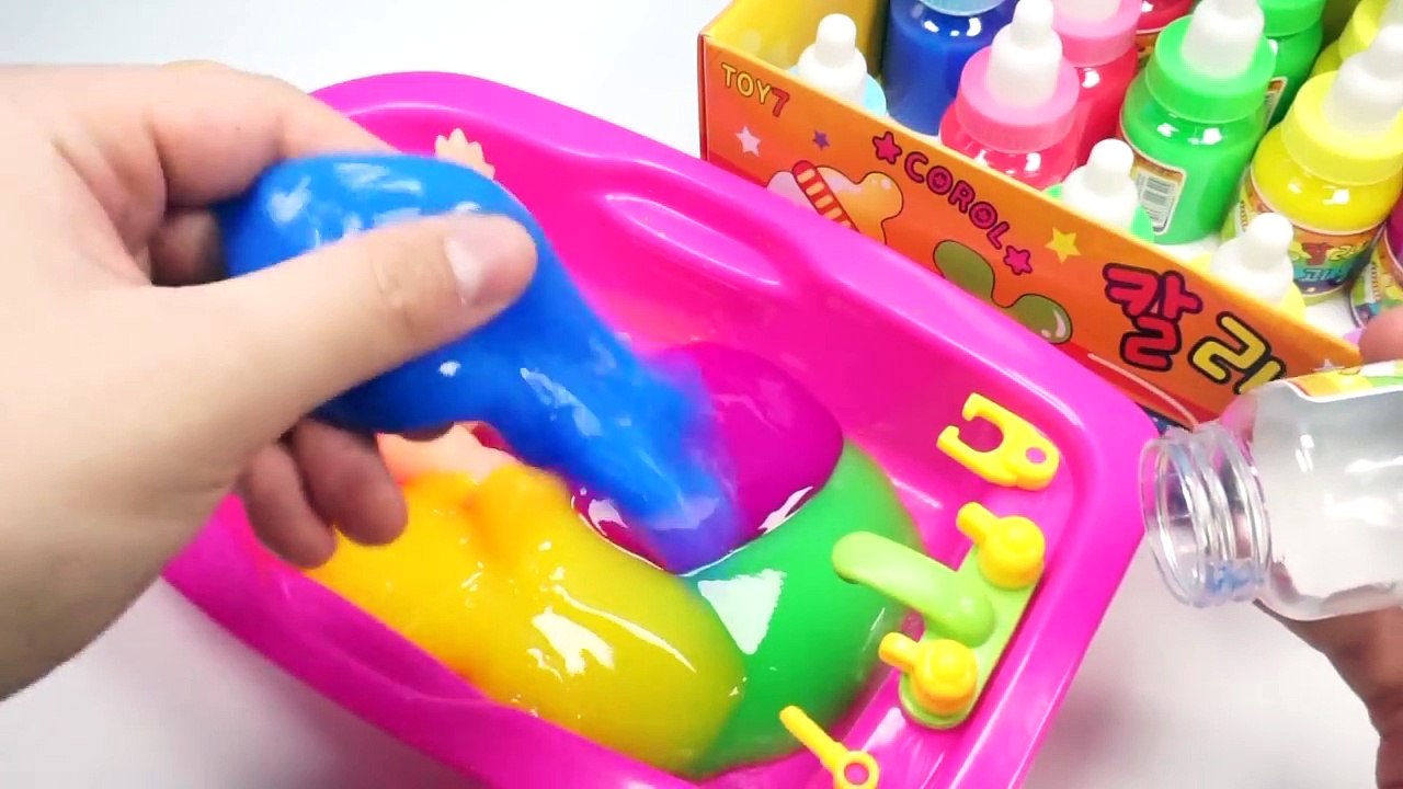 Numbers, Counting Baby Doll Colours Slime Bath Time For Children Kids Baby