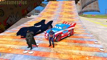 Batman and Captain America Disney cars Lightning McQueen & Batmobile Nursery Rhymes