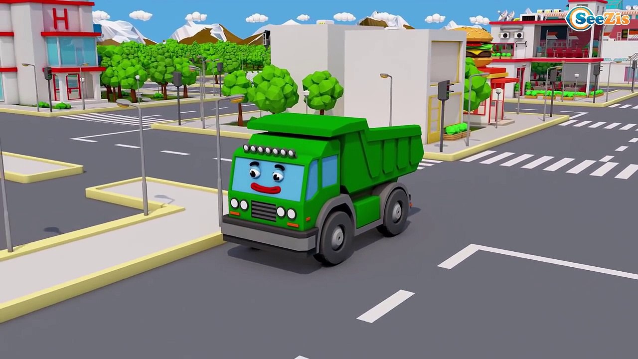 Learn Color Truck w Tow & Garbage Truck Cars Cartoon for Kids & Colors for Children Nurser