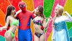 Frozen Elsa Spiderman LOVE STORY Prank Cinderella vs Joker & Harley Toys! Superhero Fun in real life