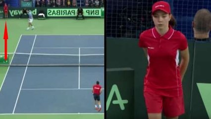 Brave Ball Girl Doesn't Cry After Getting Hit By Speeding Tennis Ball