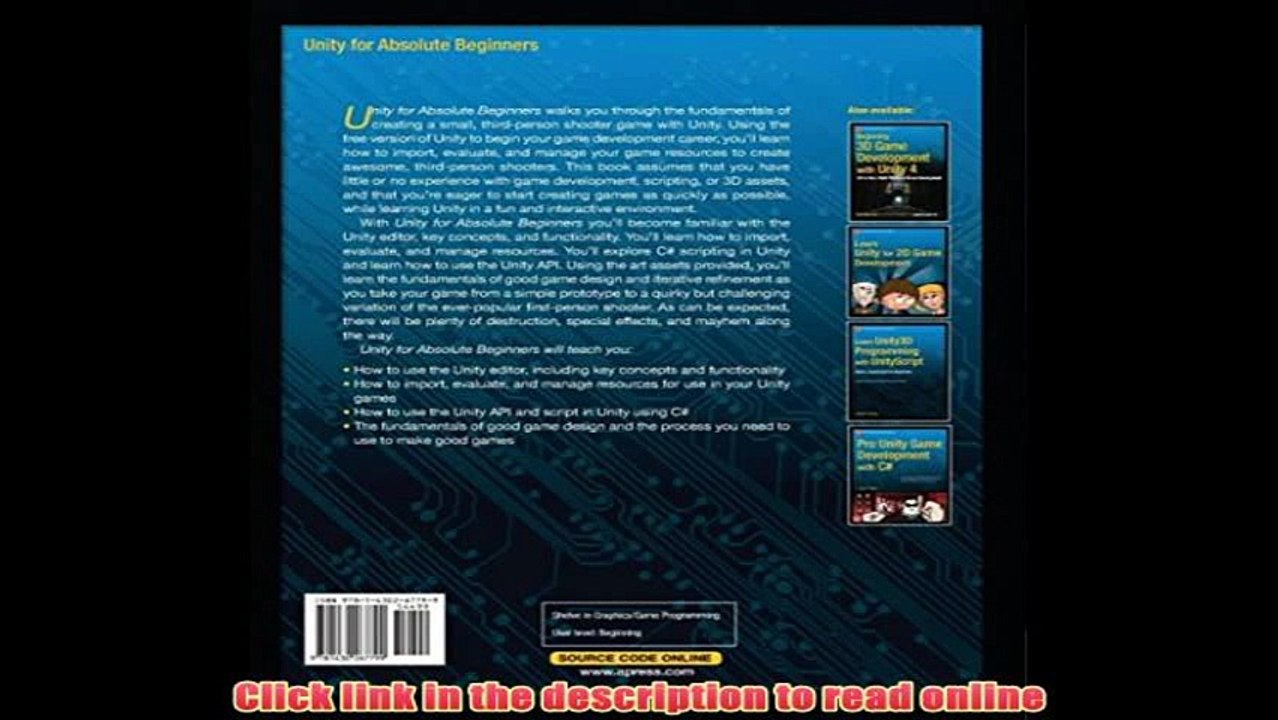 [PDF] Unity for Absolute Beginners Full Book