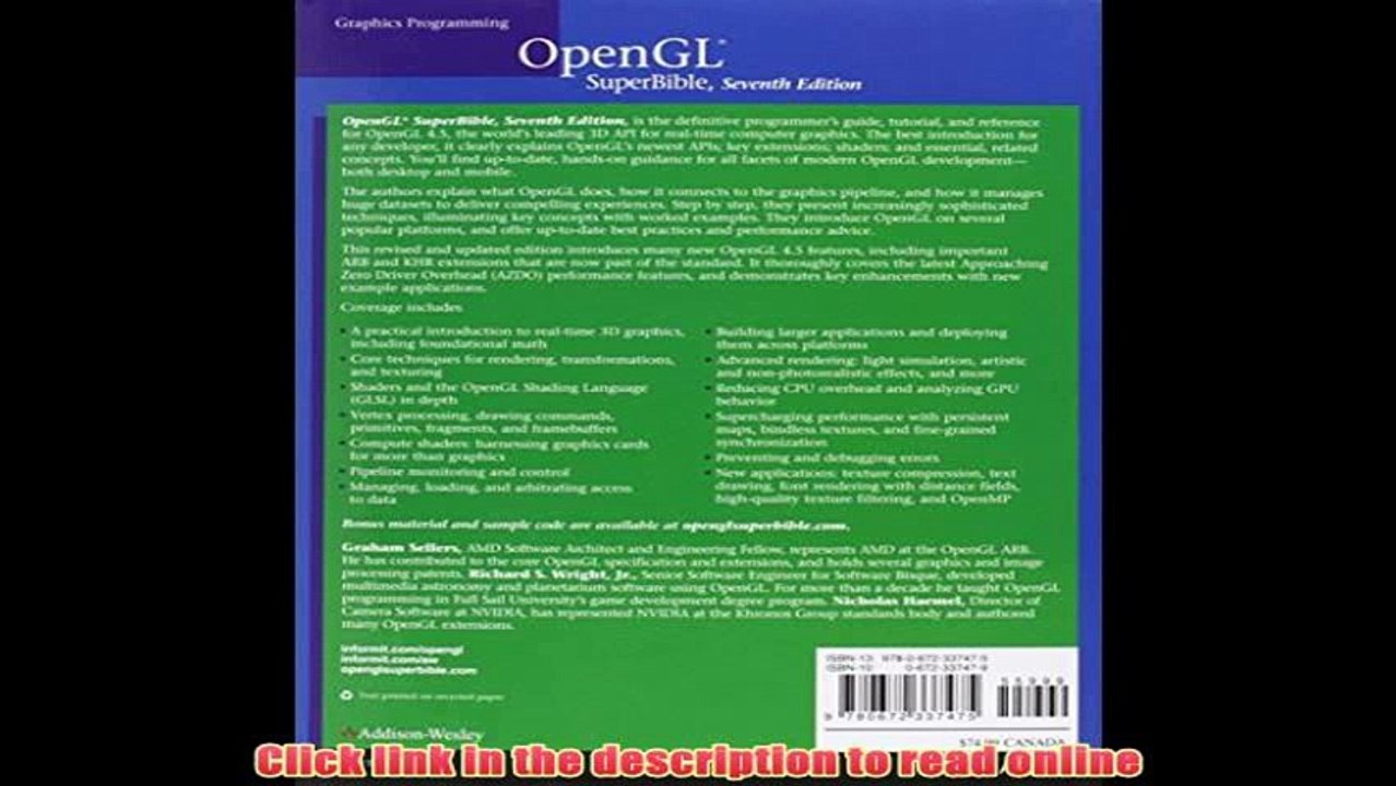 [PDF] OpenGL Superbible: Comprehensive Tutorial and Reference (Sams Teach Yourself -- Hours) Free PDF Book