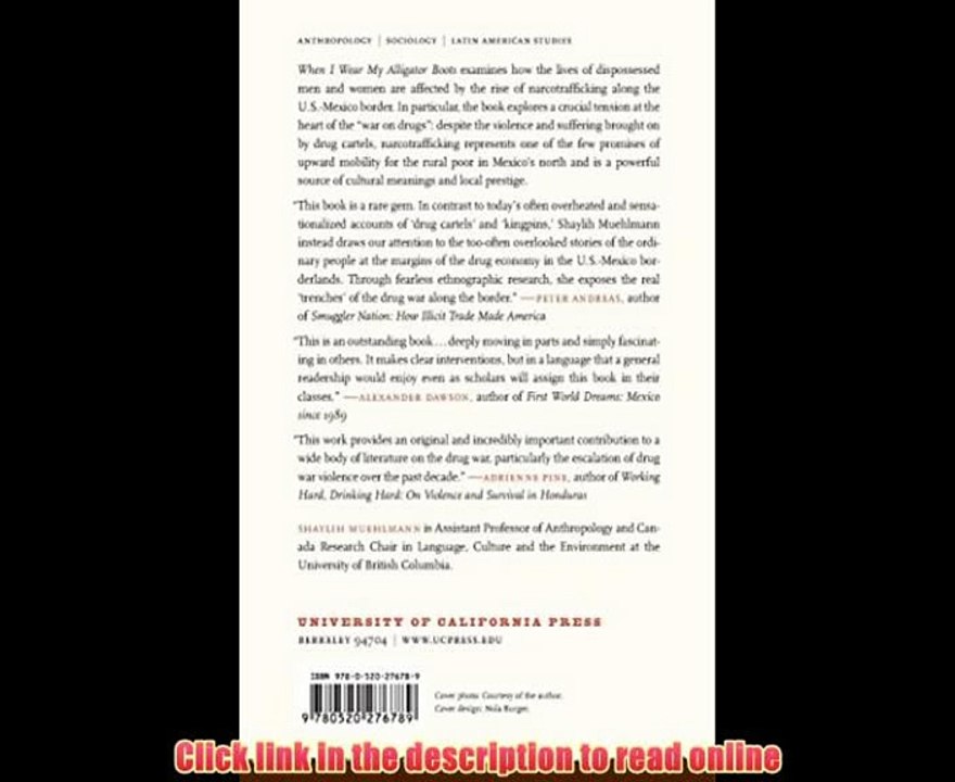 [PDF] When I Wear My Alligator Boots: Narco-Culture in the U.S. Mexico Borderlands (California Series in Public Anthropology) Full Book