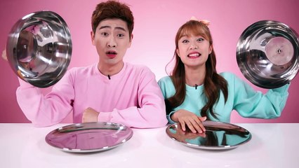 강이와 젤리음식 실제음식 복불복 뽑기 게임 real vs gummy 지니