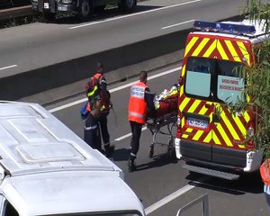 L'accident en train d'être dégagé après l'évacuation des blessés